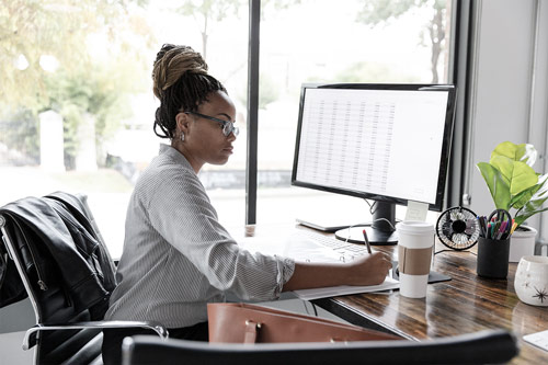 Women working at a desk